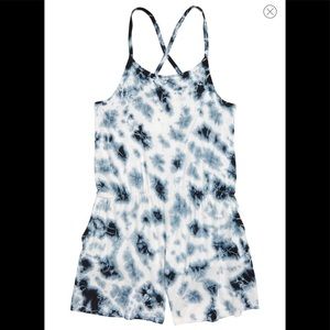 Kids Navy and white Tie Dye Romper Sz 10-12 Girls
